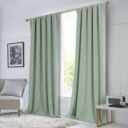 Joydeco 100% Blackout Curtains Faux Linen Curtains for Living Room