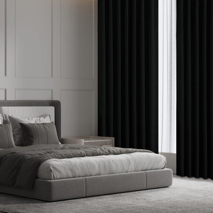 Joydeco 100% Blackout Curtains Faux Linen Curtains for Living Room