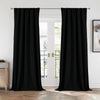 Joydeco 100% Blackout Curtains Faux Linen Curtains for Living Room
