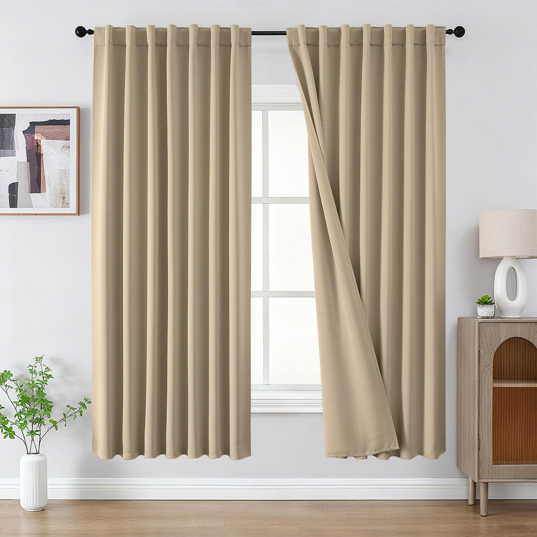 Joydeco Blackout Curtains for Bedroom, Thermal Insulated Blackout Curtains, Room Darkening Drapes for Living Room Window Rod Pocket Back Tab