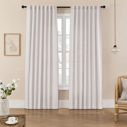 Joydeco Semi-Sheer Linen Curtains - 2 Panel, Light Filtering