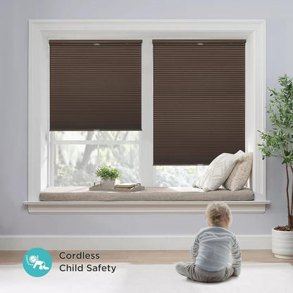 Custom No-Drill Honeycomb Shades - Cordless Blackout Blinds with Top Down Bottom Up Feature for Thermal and Noise Insulation