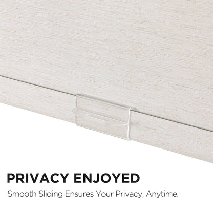 Joydeco Natural Woven Roller Shades for Indoor Windows, Cordless Blackout Blinds with Curved Valance, Thermal Insulated UV Protection Privacy Window Shades for Home and Office