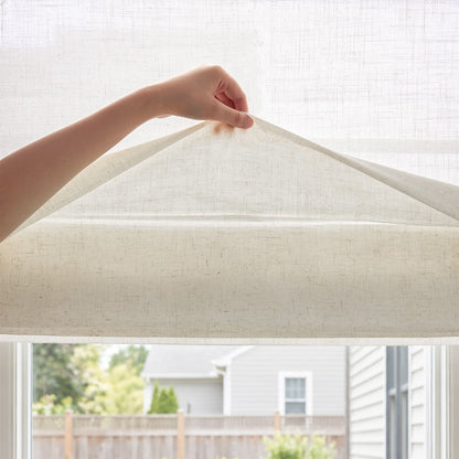 Linden Linen Blend Sheer Roman Shade
