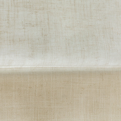 Rowan light filtering Roman shade fabric, natural slub texture, beige linen blend.
