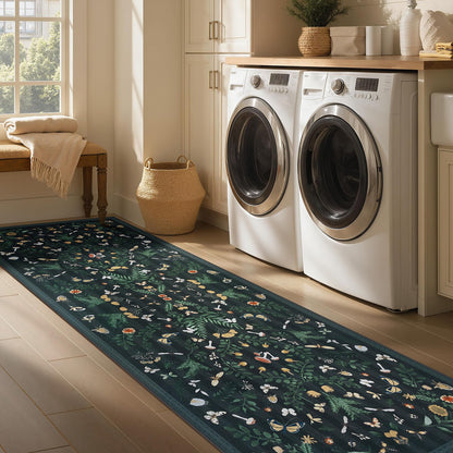 Joydeco Insect Washable Bathroom Rug, Botanical Kitchen Runner Rug Non Slip, Boho Ultra-Thin Soft Indoor Floor Carpet Runners for Hallways Entryway Entrance Laundry