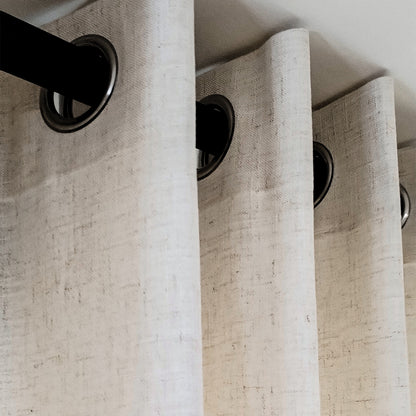 Joydeco Custom Linen Curtain | Semi-Sheer Light Filtering Panel with Rod Pocket & Back Tab