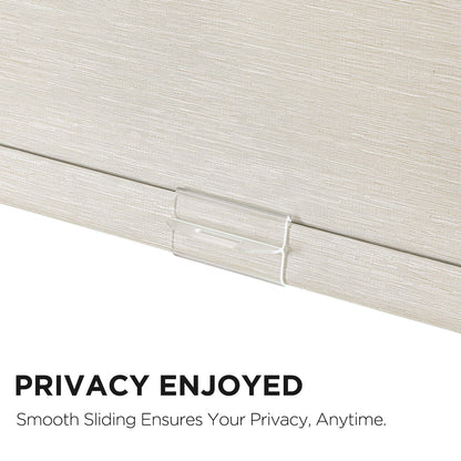 Joydeco Natural Woven Roller Shades for Indoor Windows, Cordless Blackout Blinds with Curved Valance, Thermal Insulated UV Protection Privacy Window Shades for Home and Office