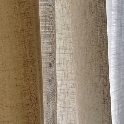 Joydeco Custom Linen Living Room Curtain | Semi-Sheer Light Filtering Panel with Rod Pocket & Back Tab