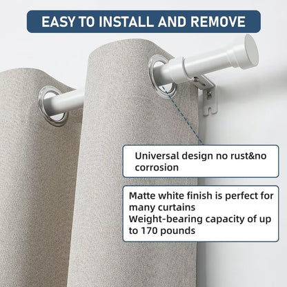 Joydeco Adjustable Heavy Duty Curtain Rod, 32-120 Inch, 1" Diameter, with Decorative Resin Finials