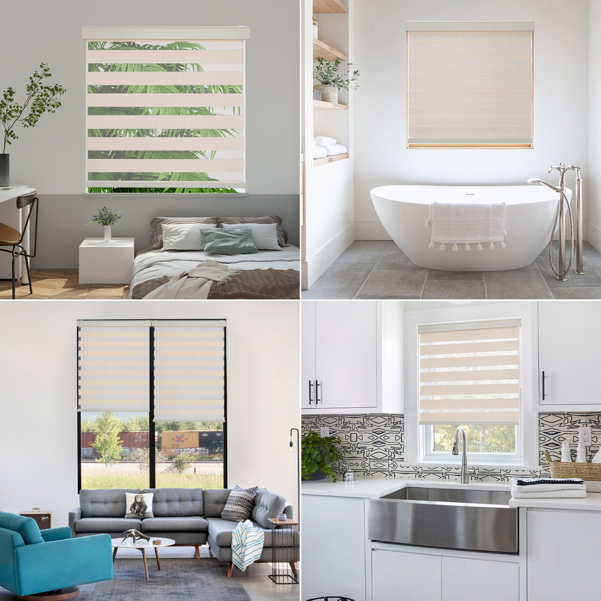 Free-Stop Zebra Blinds for Windows