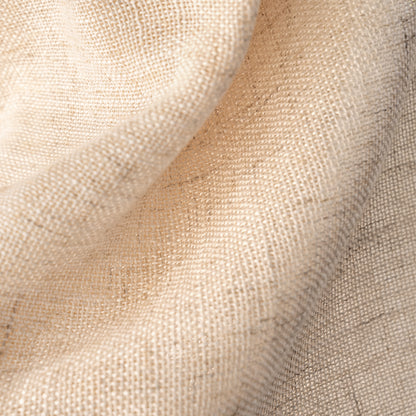 Light beige slub linen blend fabric for custom light filtering curtains