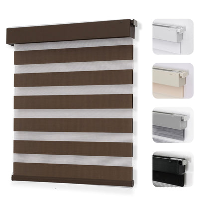 No Drill Zebra Blinds - Cordless, Easy Install Light Filtering Shades