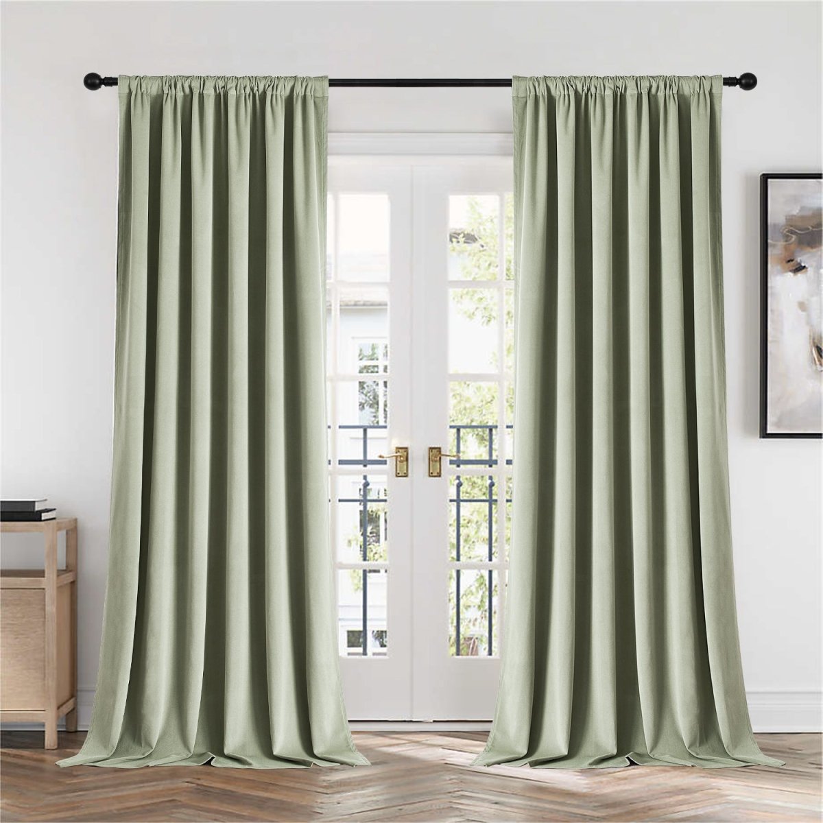 Joydeco 100% Blackout Velvet Curtains - 2 Panels , Thermal Insulated, Privacy