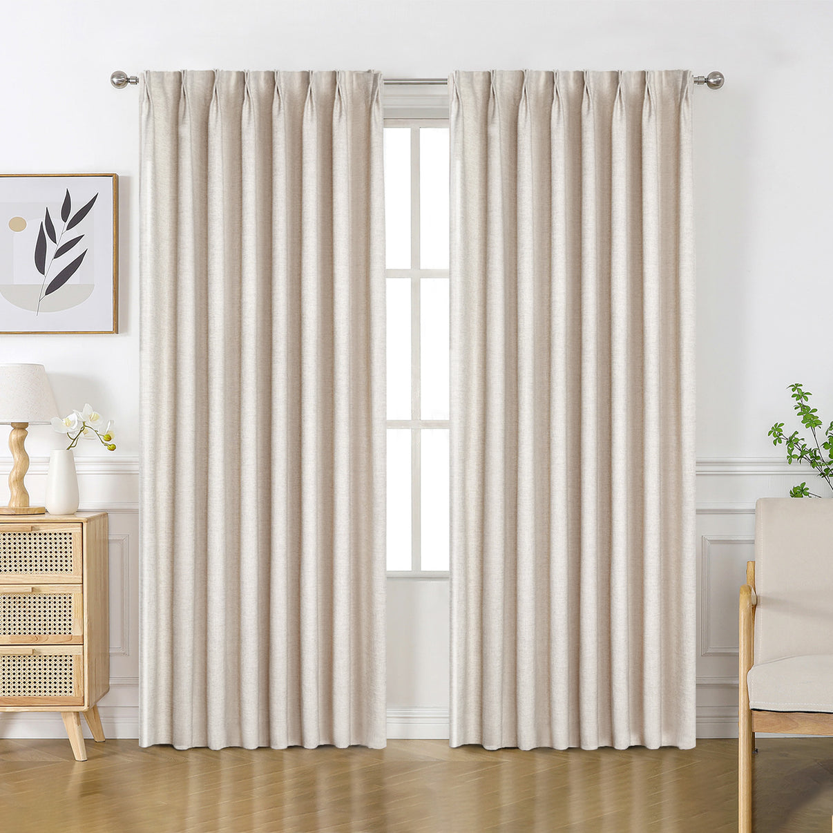 Joydeco Flaxaline Linen Blackout Curtains