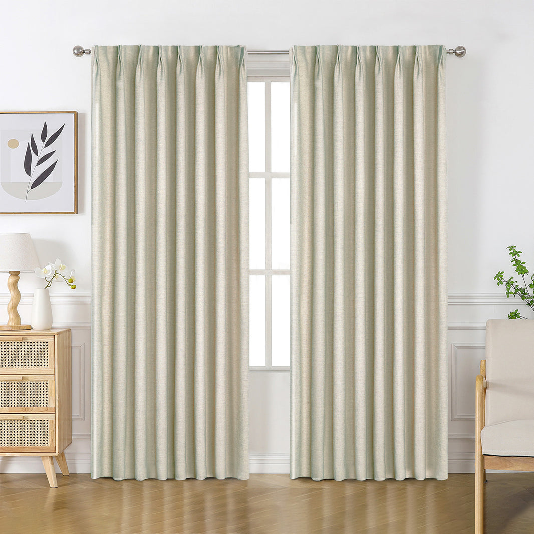 Joydeco Flaxaline Linen Blackout Curtains