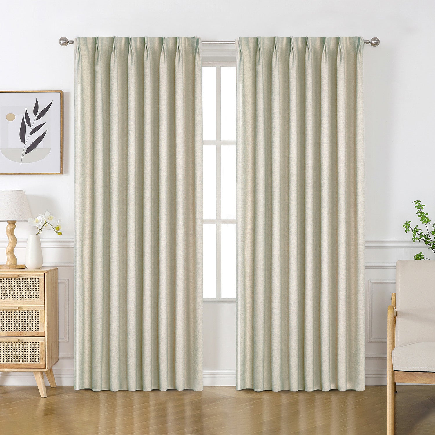 Joydeco Flaxaline Linen Blackout Curtains