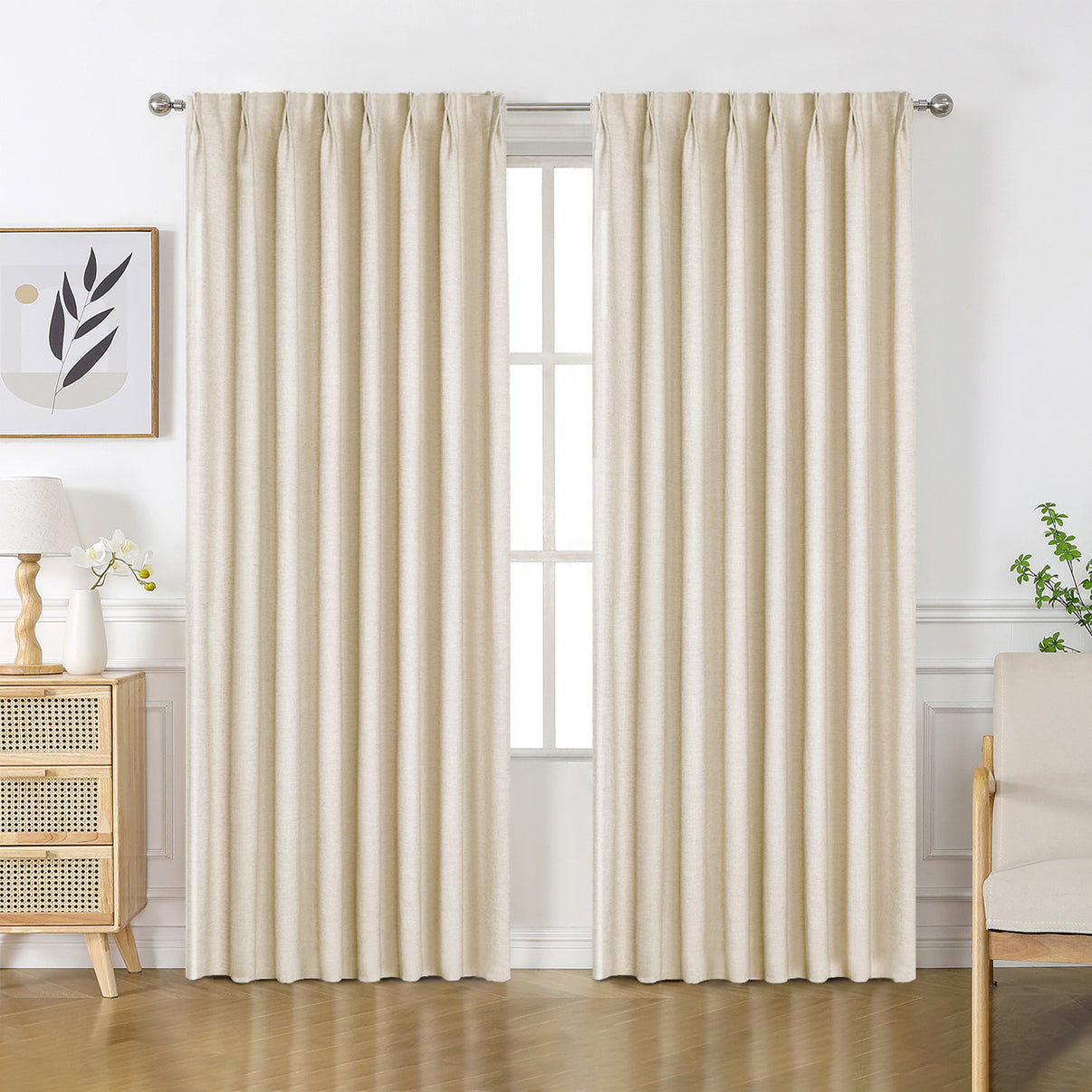 Joydeco Flaxaline Linen Blackout Curtains