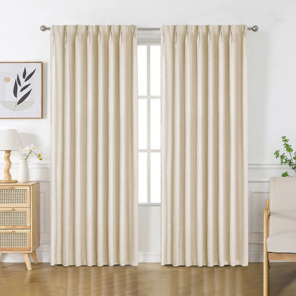 Joydeco Flaxaline Linen Blackout Curtains