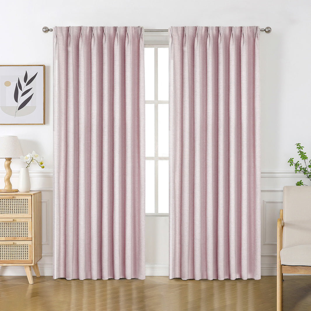 Joydeco Flaxaline Linen Blackout Curtains