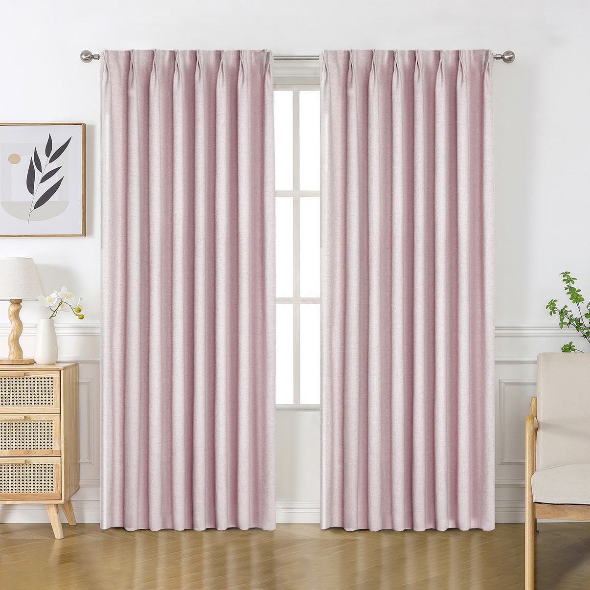Joydeco Flaxaline Linen Blackout Curtains