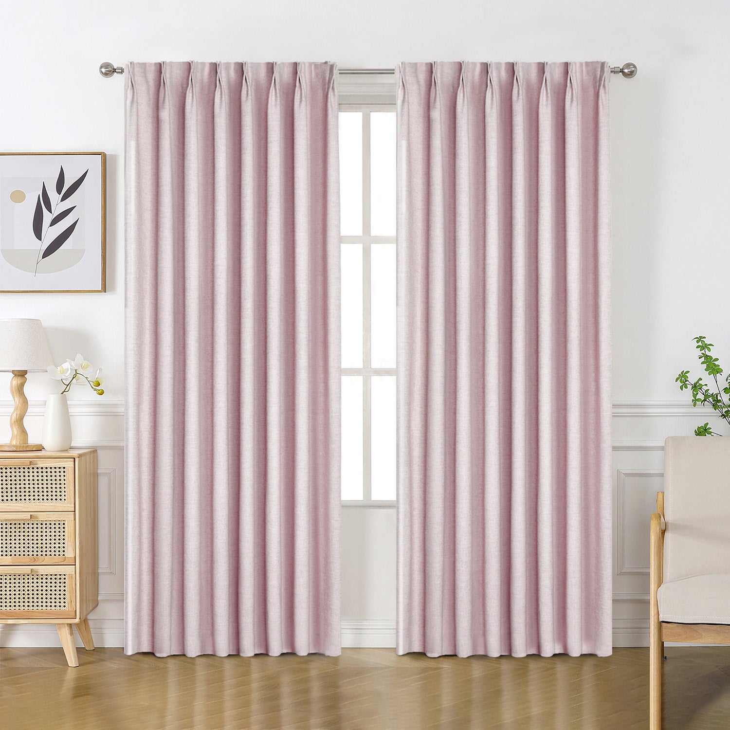Joydeco Flaxaline Linen Blackout Curtains