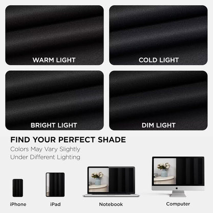 Joydeco Blackout Curtains 90 Inches Long,Curtains 2 Panels Set Thermal Insulated Length Curtains& Drapes 2 Burg, Room Darkening Grommet Drapes for Living Room Bedroom Window (Black, W52 x L90 Inch)