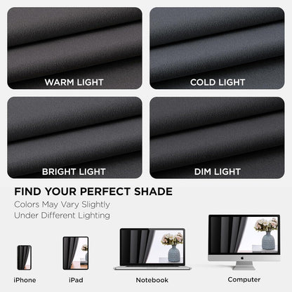 Joydeco Extra Long Curtains, Blackout Curtains 108 Inches Long 2 Panels Set, 108 Inch Curtains, Room Darkening Grommet Darpes for Living Room Bedroom Window (W52 x L108 Inch, Dark Grey)