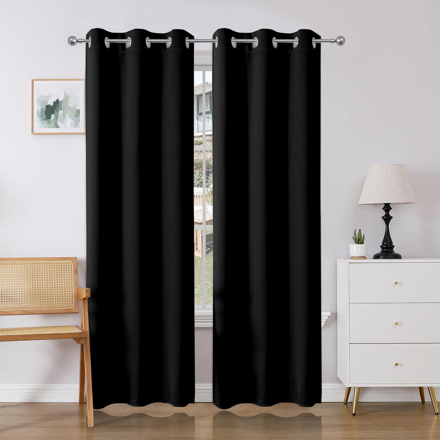 Joydeco Blackout Curtains 2 Panels Set, featuring thermal insulated long curtains