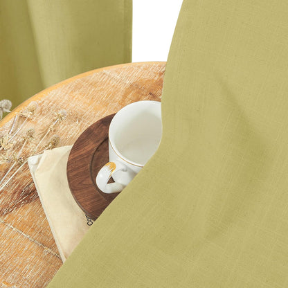 Joydeco Semi-Sheer Linen Curtains - 2 Panel, Light Filtering