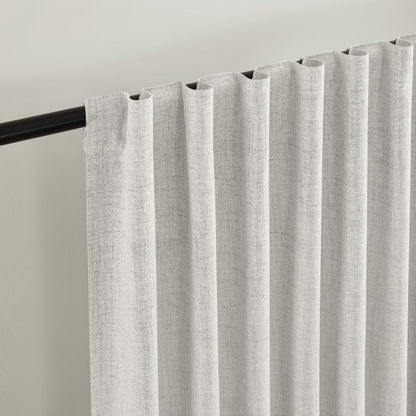 Joydeco 100% Blackout Curtains Faux Linen Curtains for Living Room