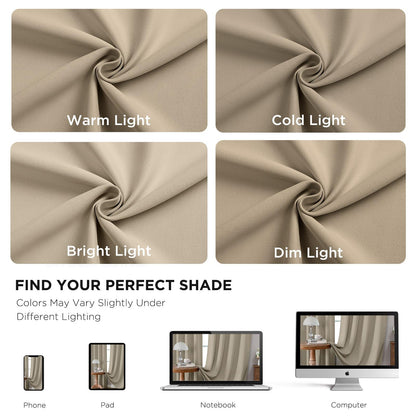 Cortinas opacas Joydeco negras de 244 cm de largo, juego de 2 paneles para dormitorio