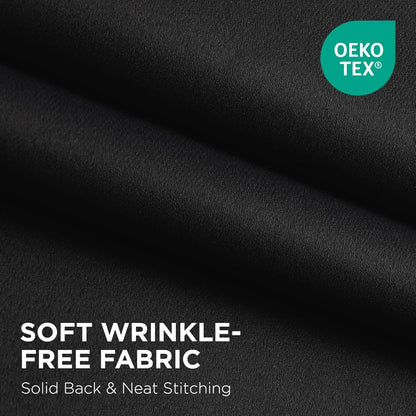 Joydeco Blackout Patio Sliding Door Curtains 84 Inches Long, Grommet Privacy Room Divider Curtains, Extra Wide Thermal Blackout Drapes for Bedroom Living Room (Black, 100Wx84L, 1 Panel)