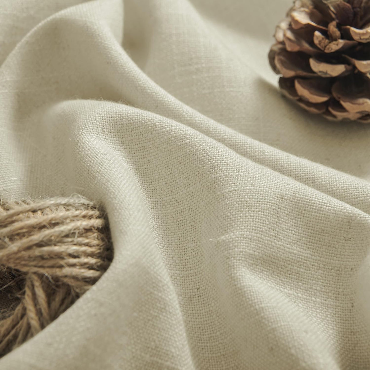 Joydeco Semi-Sheer Linen Curtains - 2 Panel, Light Filtering