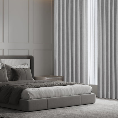 Joydeco 100% Blackout Curtains Faux Linen Curtains for Living Room