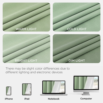 Joydeco Blackout Curtains Linen 100% Blackout Curtain for Bedroom, Rod Pocket & Back Tabs Window Drapes 2 Panels Set