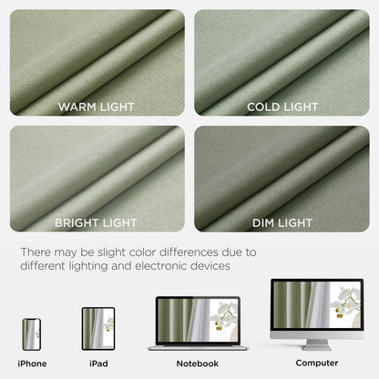 Joydeco Blackout Curtains Linen 100% Blackout Curtain for Bedroom, Rod Pocket & Back Tabs Window Drapes 2 Panels Set