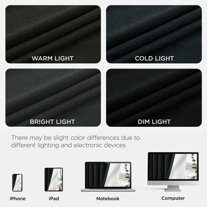 Joydeco Blackout Curtains Linen 100% Blackout Curtain for Bedroom, Rod Pocket & Back Tabs Window Drapes 2 Panels Set