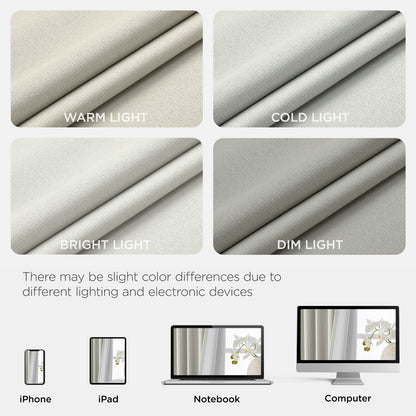 Joydeco Blackout Curtains Linen 100% Blackout Curtain for Bedroom, Rod Pocket & Back Tabs Window Drapes 2 Panels Set