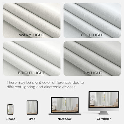 Joydeco Blackout Curtains Linen 100% Blackout Curtain for Bedroom, Rod Pocket & Back Tabs Window Drapes 2 Panels Set