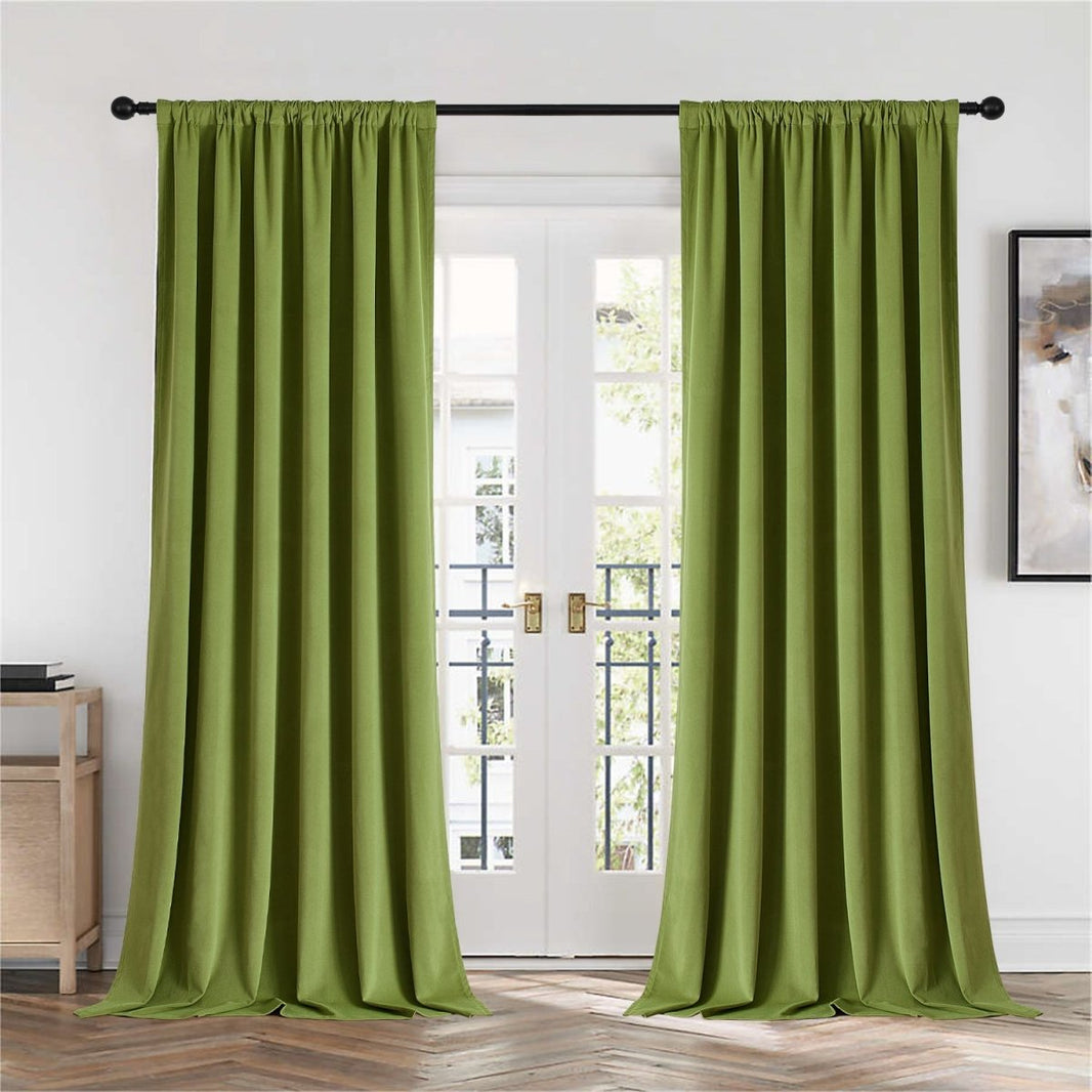 Joydeco 100% Blackout Velvet Curtains - 2 Panels , Thermal Insulated, Privacy