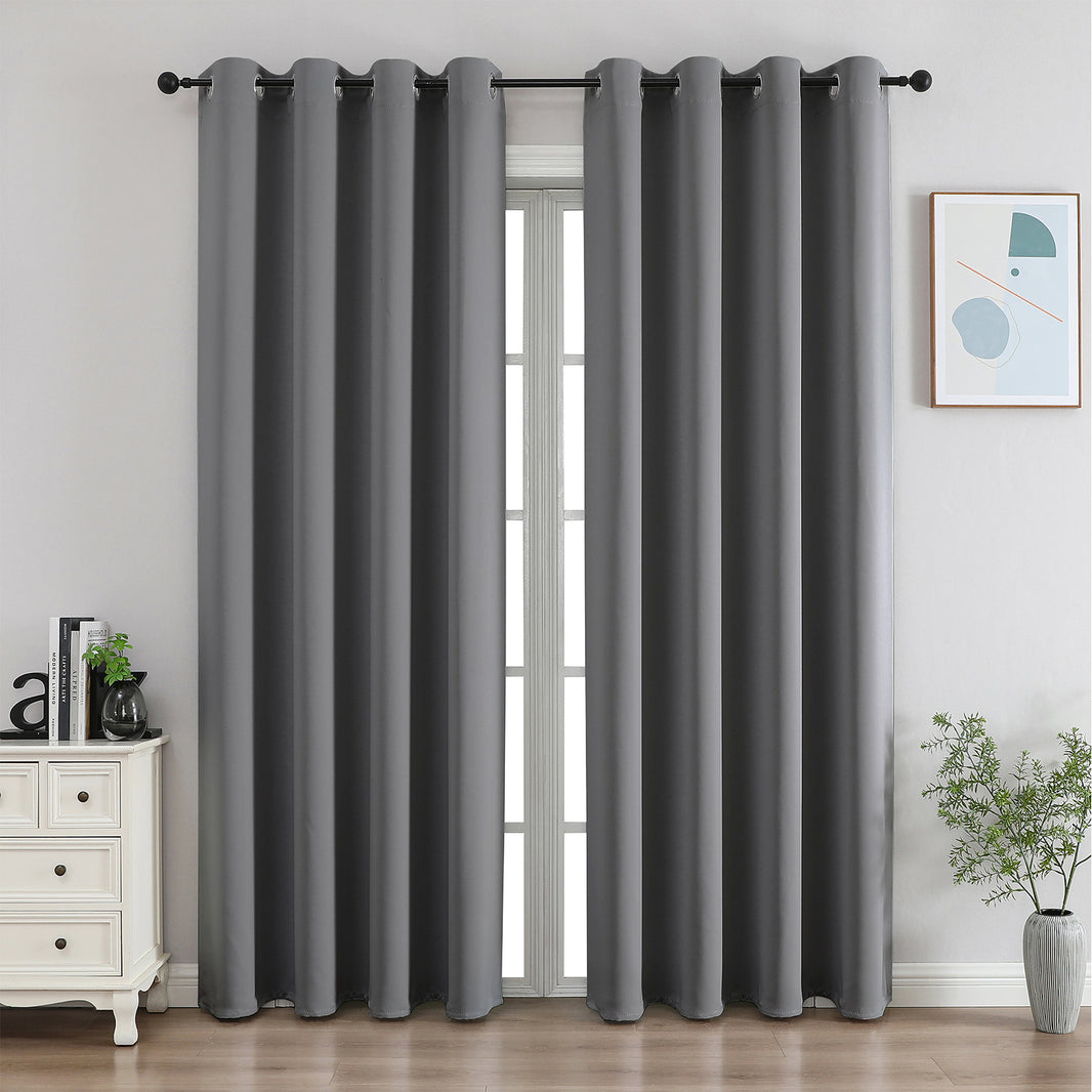CUCRAF Blackout Curtains Thermal Insulated Room Darkening Drapes for Bedroom,Light Blocking Panels for Kids Room/Living Room,Set of 2 Curtain Panels (52 x 96 Inches, Light Grey)