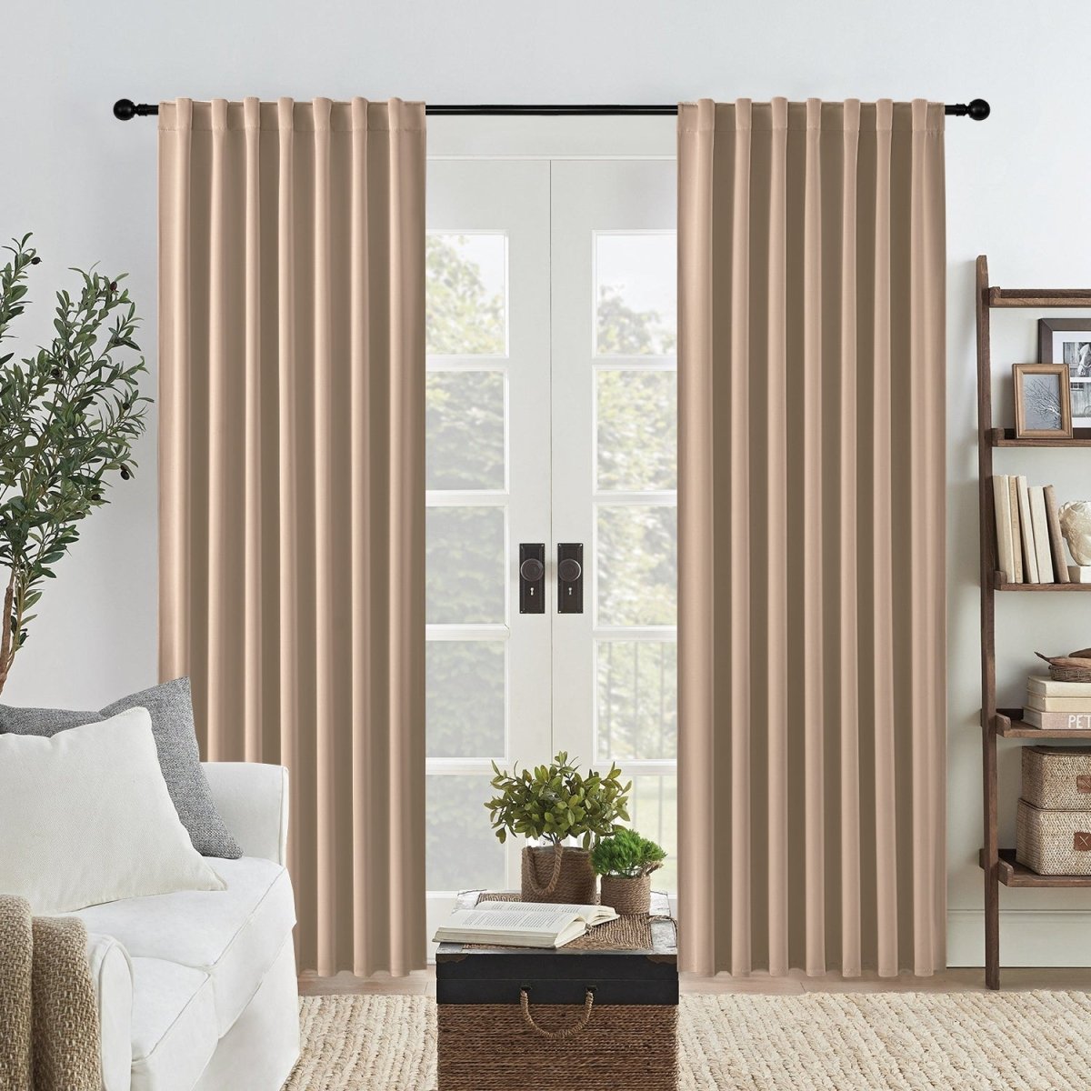 Joydeco Black Blackout Curtains Blackout Curtains 96 Inch Length 2 Panels Set for Bedroom