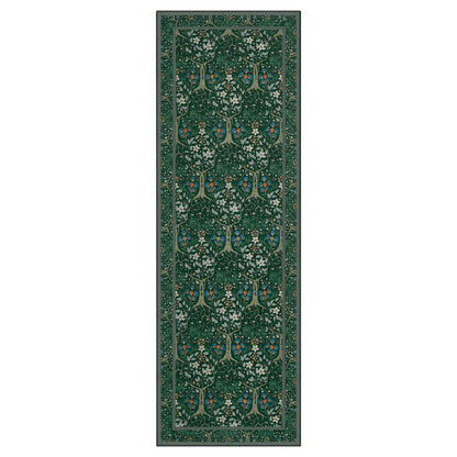 Joydeco Floral Washable Runner Rug for Kitchen, Forest Hallway Non Slip, Boho Botanical Ultra-Thin Soft Indoor Floor Throw Carpet for Bathroom Entryway Foyer
