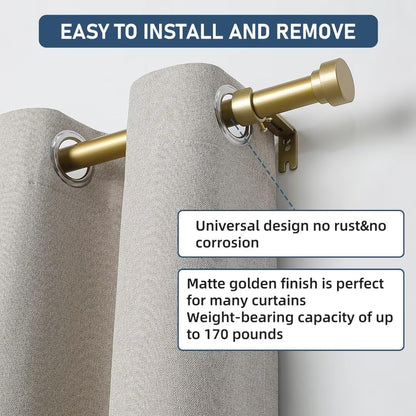 Joydeco Adjustable Heavy Duty Curtain Rod, 32-120 Inch, 1" Diameter, with Decorative Resin Finials