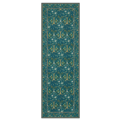 Joydeco Floral Washable Runner Rug for Kitchen, Forest Hallway Non Slip, Boho Botanical Ultra-Thin Soft Indoor Floor Throw Carpet for Bathroom Entryway Foyer