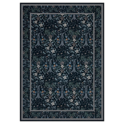 Joydeco Floral Washable Runner Rug for Kitchen, Forest Hallway Non Slip, Boho Botanical Ultra-Thin Soft Indoor Floor Throw Carpet for Bathroom Entryway Foyer