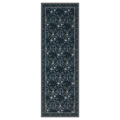 Joydeco Floral Washable Runner Rug for Kitchen, Forest Hallway Non Slip, Boho Botanical Ultra-Thin Soft Indoor Floor Throw Carpet for Bathroom Entryway Foyer