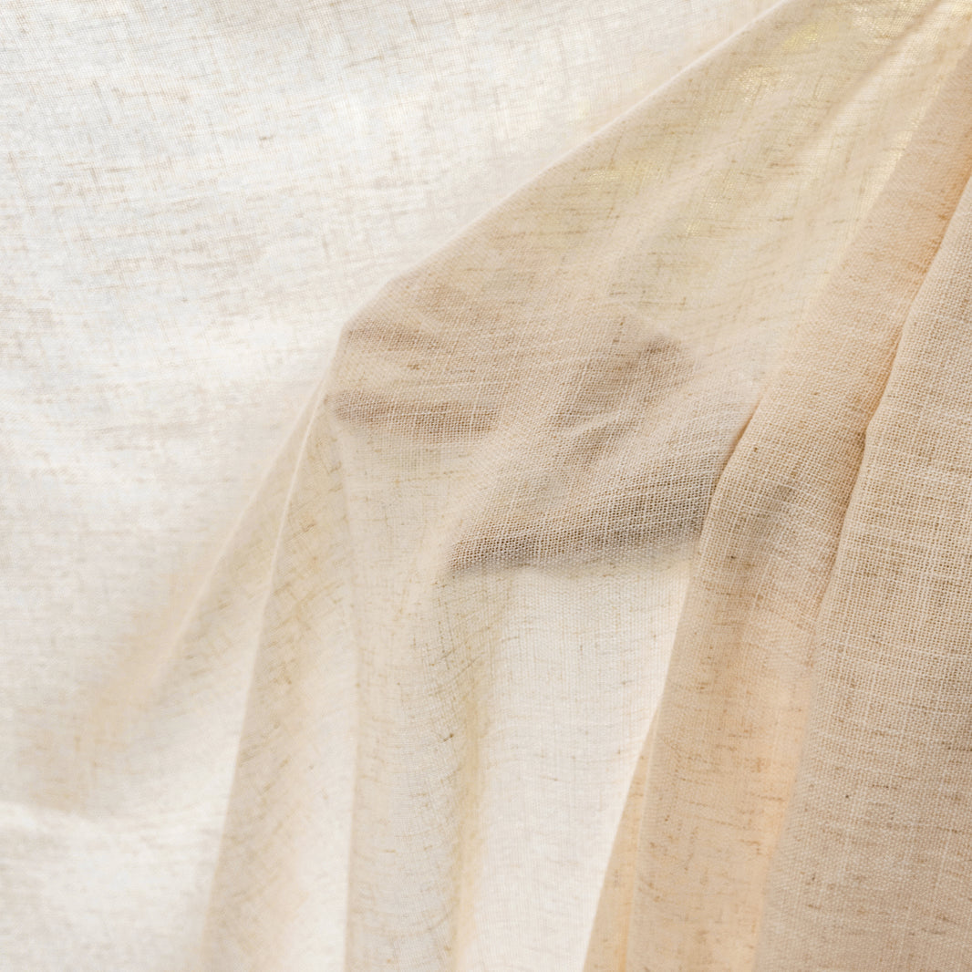 Joydeco Linden Linen Blend Sheer Curtain: Natural beige fabric with textured weave, light-filtering.