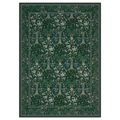 Joydeco Floral Washable Runner Rug for Kitchen, Forest Hallway Non Slip, Boho Botanical Ultra-Thin Soft Indoor Floor Throw Carpet for Bathroom Entryway Foyer